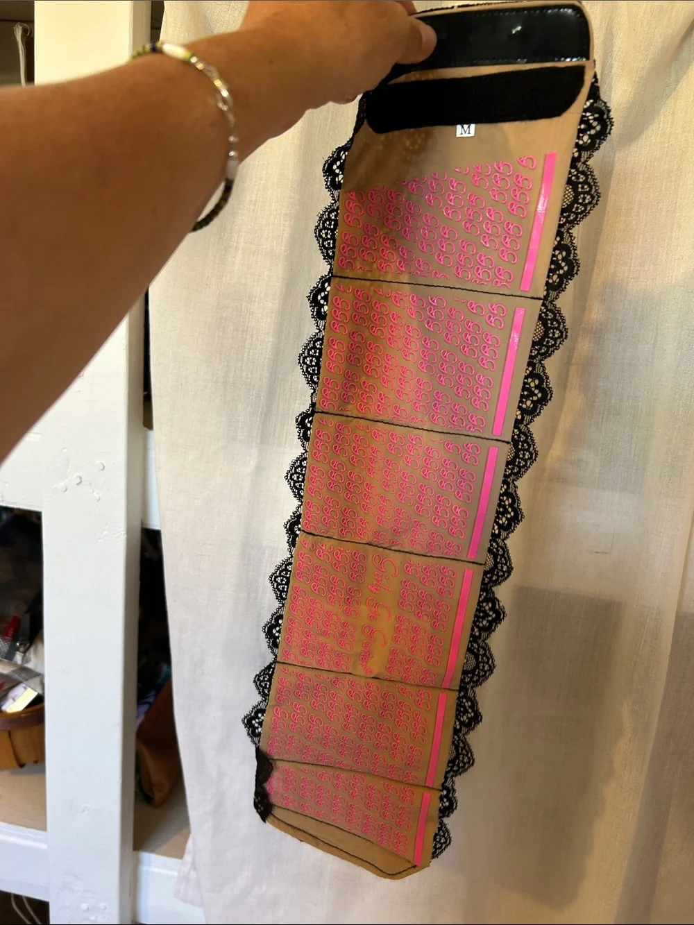 Embellished Black Lace Wrist Cuff - Designer Plaque - Picture 2 of 3